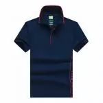 hugo boss sport t-shirts luxe retro 19 lapel bleu